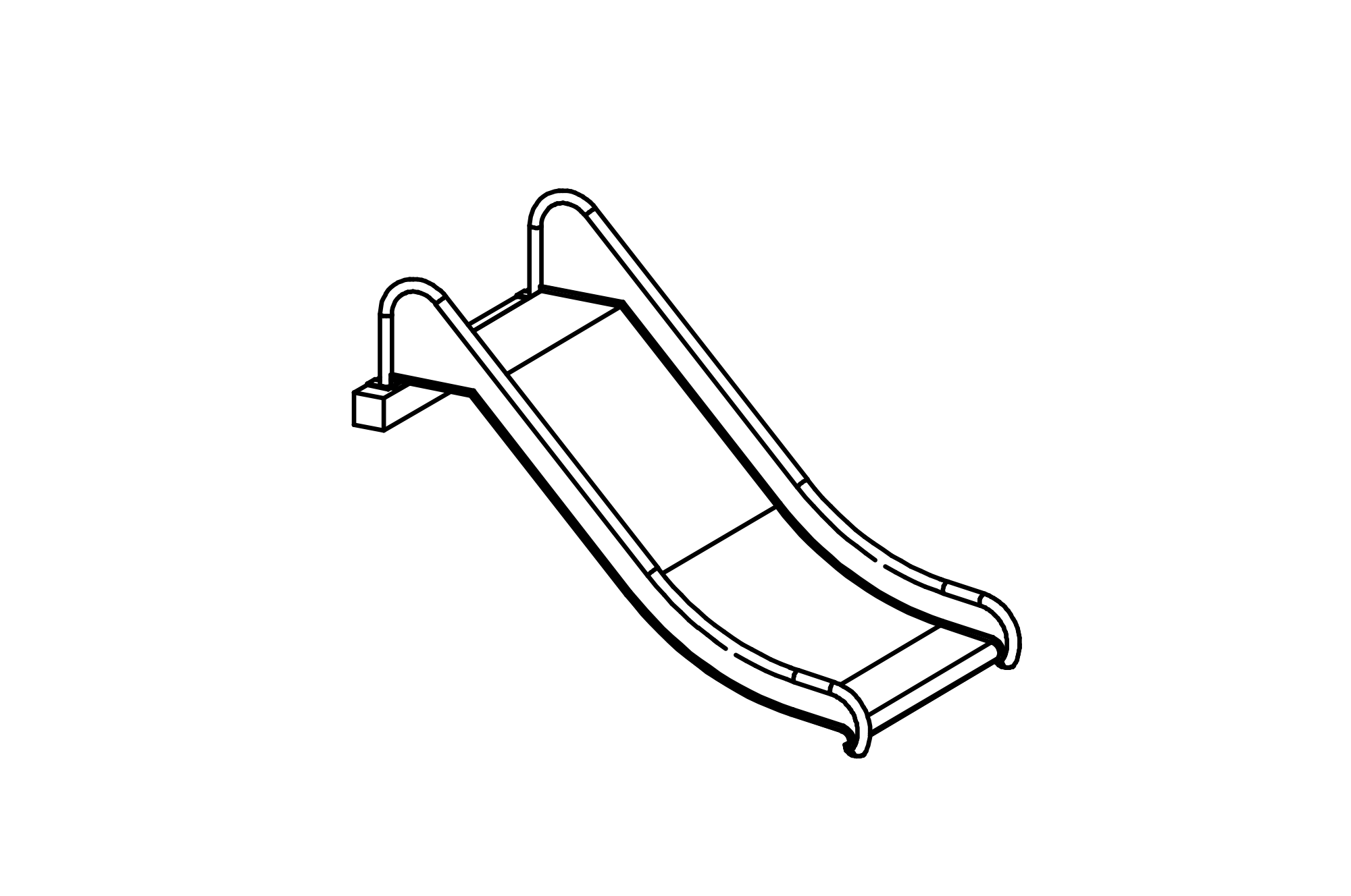 Stainless Steel Slide, width = 1 m, height = 1 m