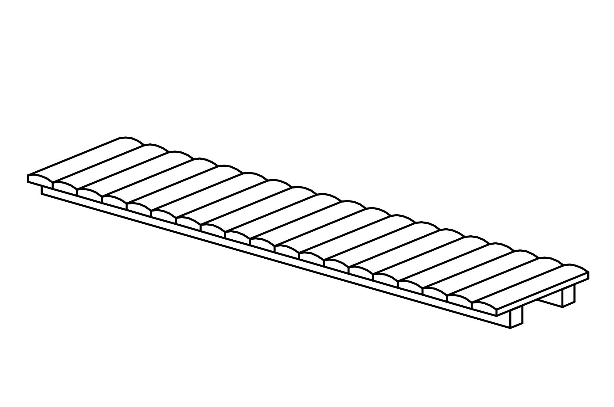 Bridge without handrails, length = 3 m
