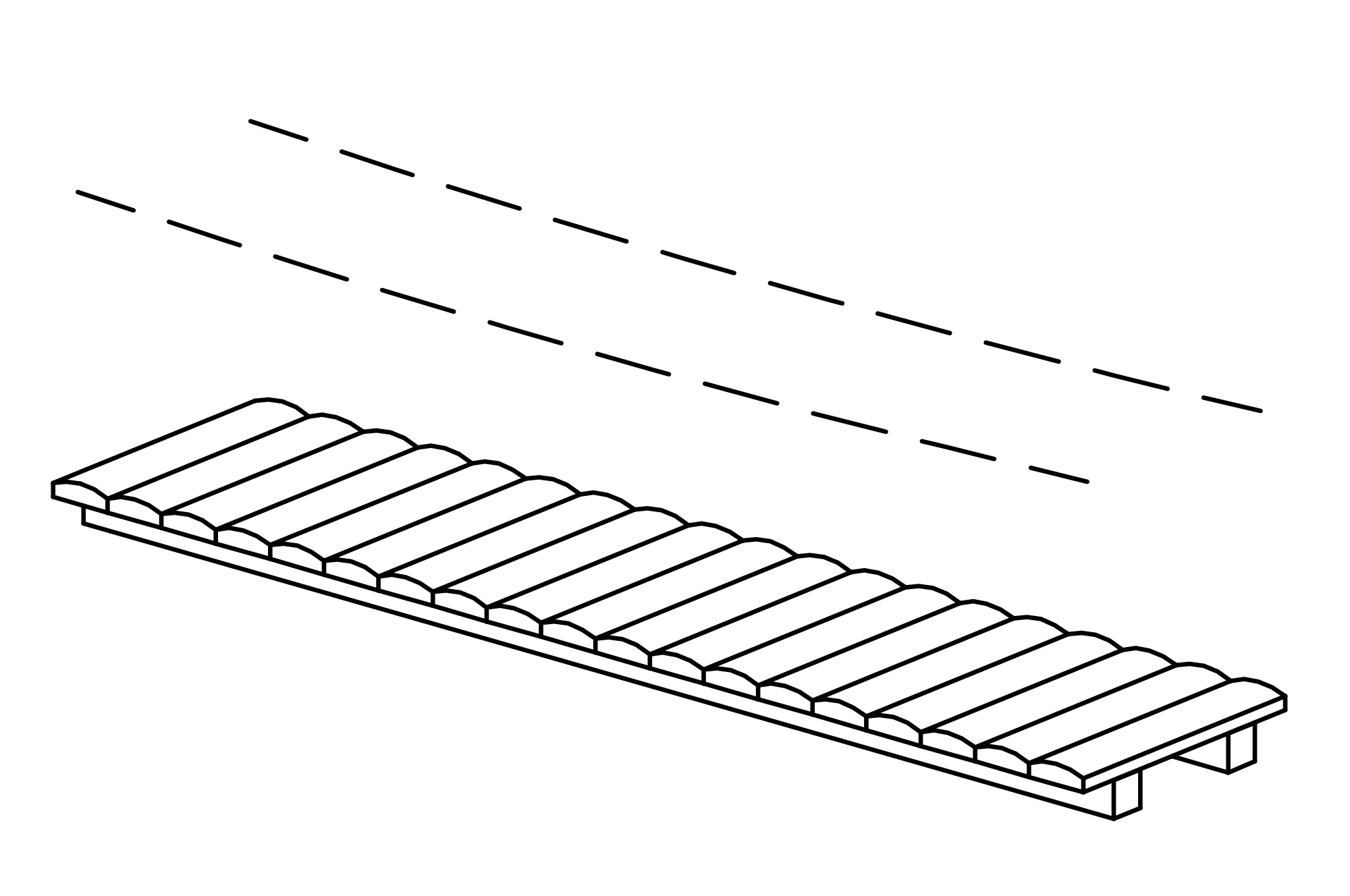 Brücke mit Kettenhandlauf, Länge = 3 m