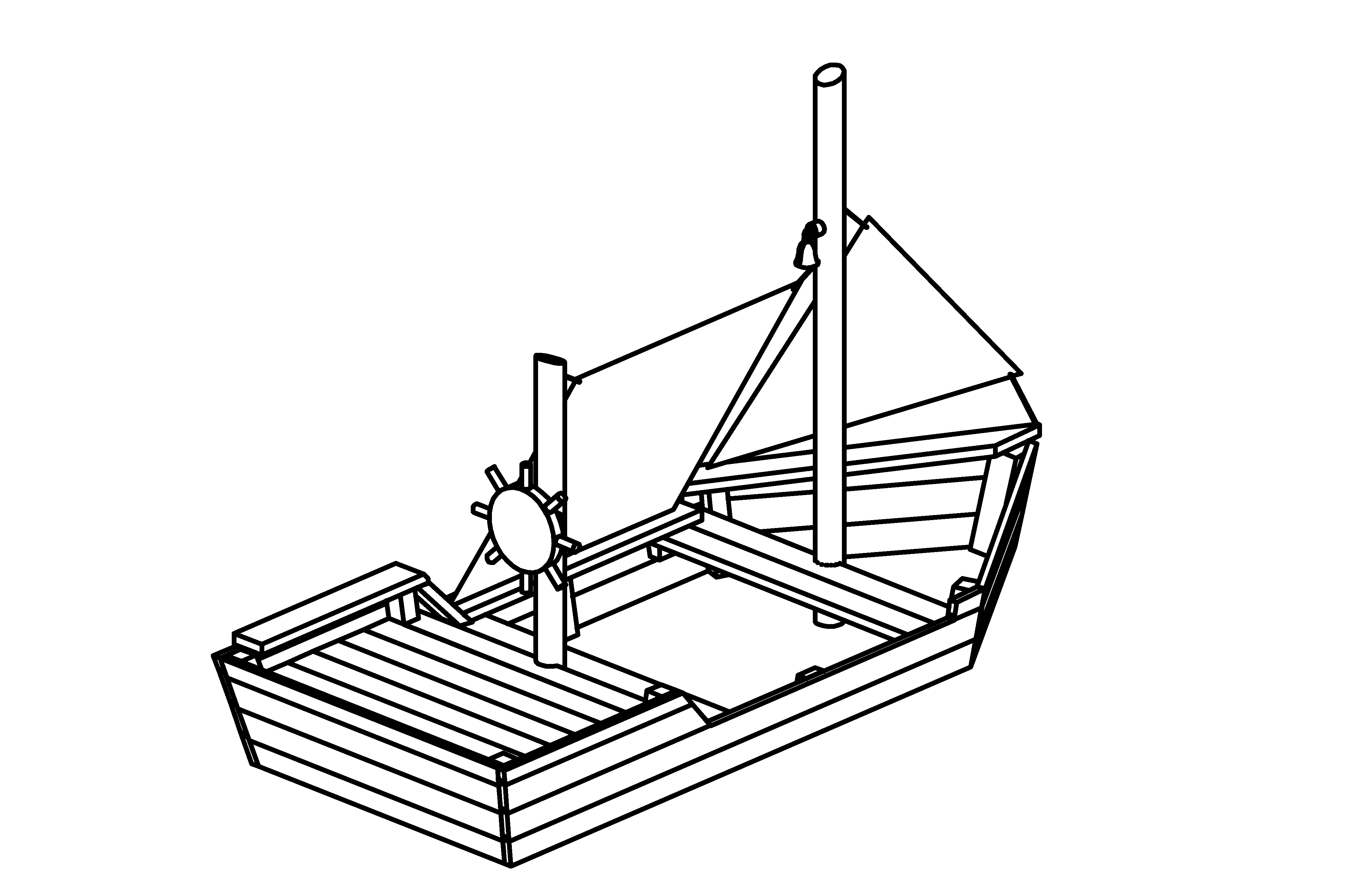 Sandspielschiff mit Segeln für den betreuten Bereich 