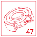 High-quality roller bearings made of chrome steel or stainless steel for rotating elements, easy to maintain and exchange, sealed Ja