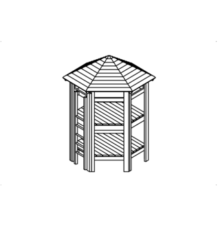 Hexagonal Hut with roof