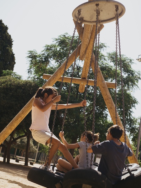 Seesaw-Carousel-Swing, made of larch